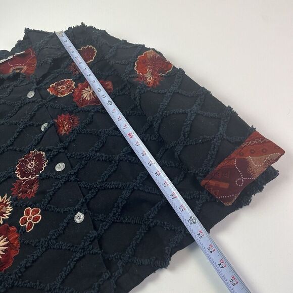 Fashion Bug Floral Embroidered Beaded Jacket 18 20 Boxy 90s Blazer Grunge - Picture 7 of 11